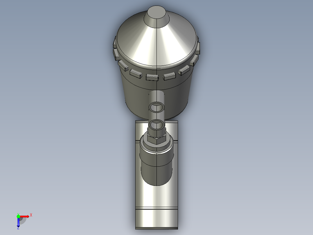 二位二通活塞式多介质角座阀系列25俯视图