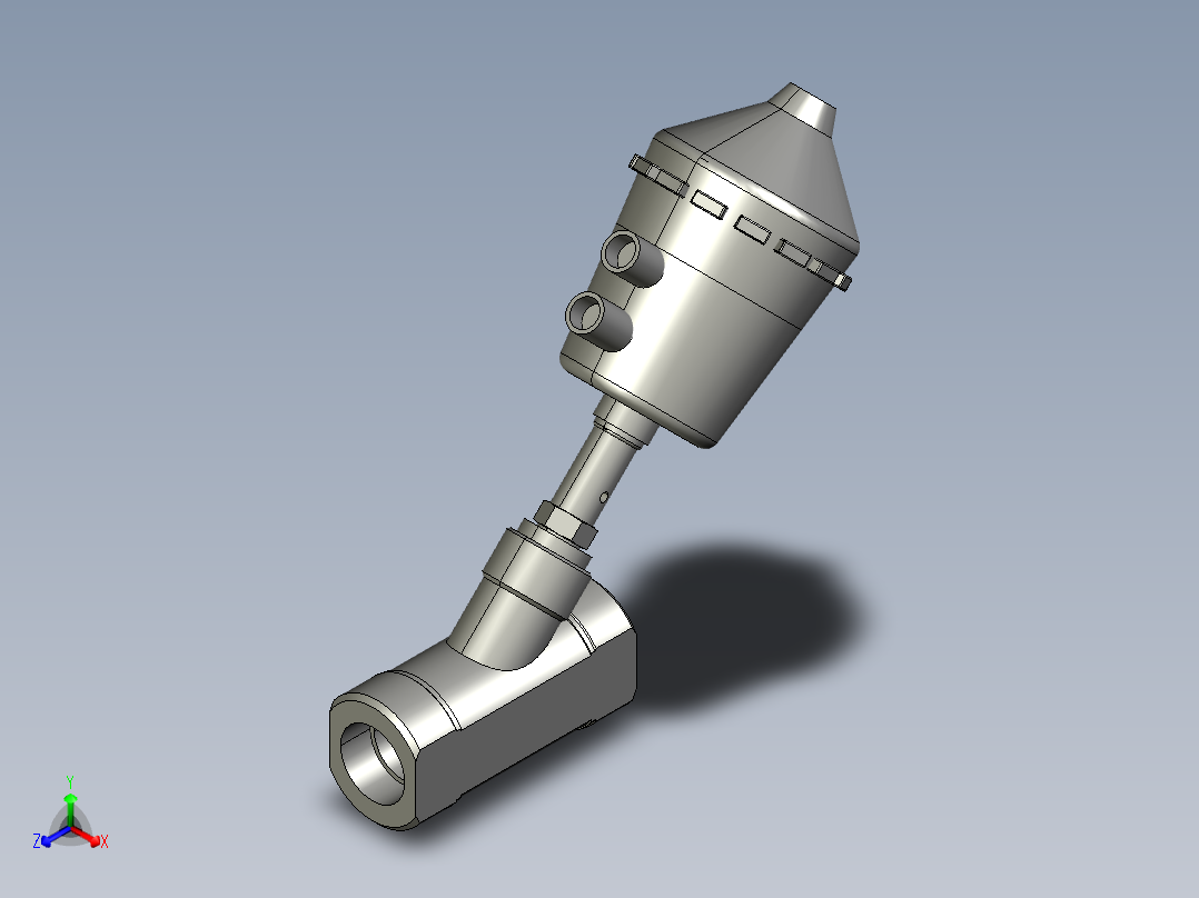 二位二通活塞式多介质角座阀系列25正等轴测图