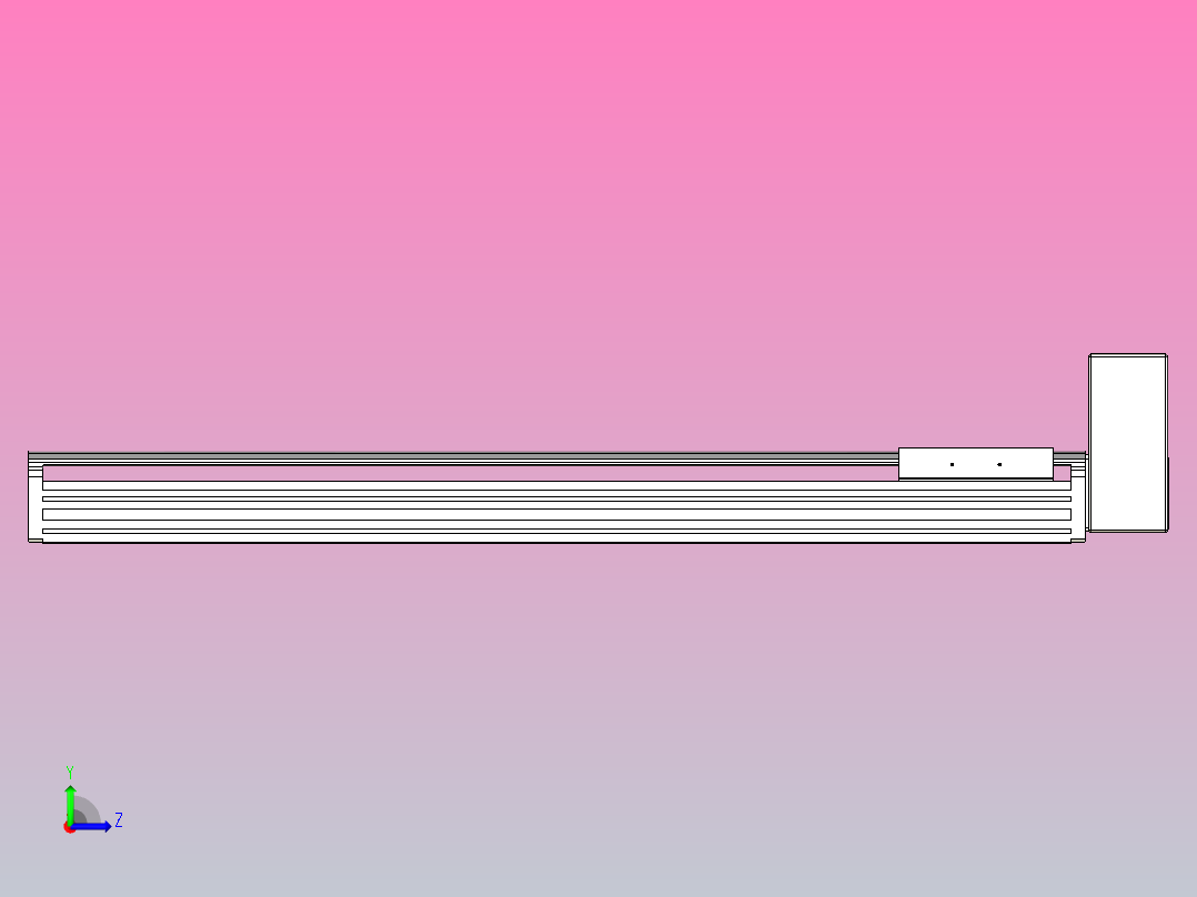 皮带直线轴半封闭可选导轨TPA-HNB-140D-120-L650-LU-Y-P40-N3左视图