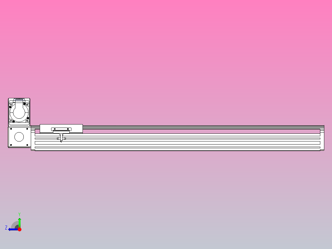 皮带直线轴半封闭可选导轨TPA-HNB-140D-120-L650-LU-Y-P40-N3右视图