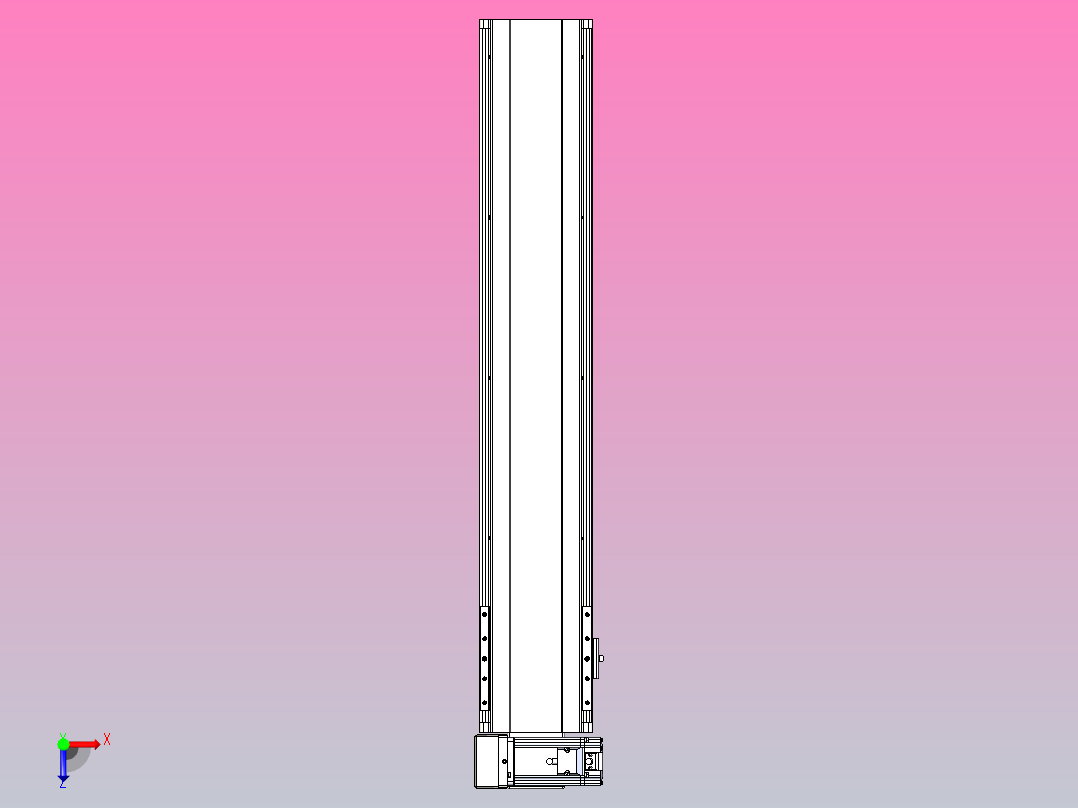 皮带直线轴半封闭可选导轨TPA-HNB-140D-120-L650-LU-Y-P40-N3俯视图