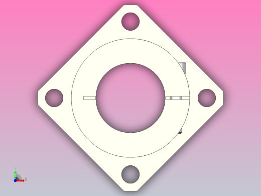 GBJ11-D35导向轴支座（开口型法兰型）前视缩略图