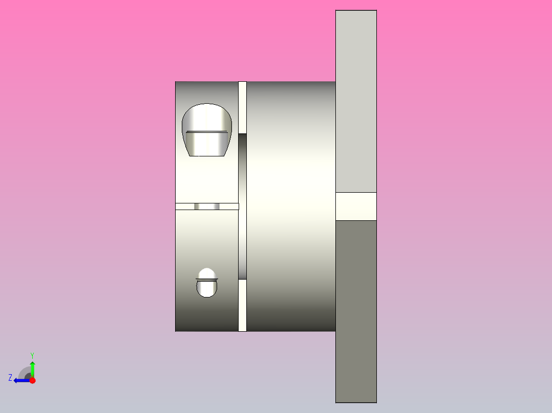 GBJ11-D35导向轴支座（开口型法兰型）右视图