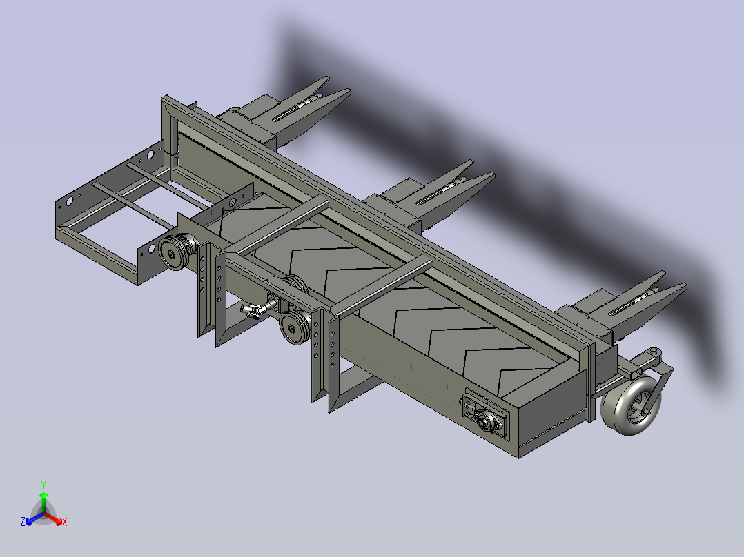 秸秆收割青贮机割台主视图