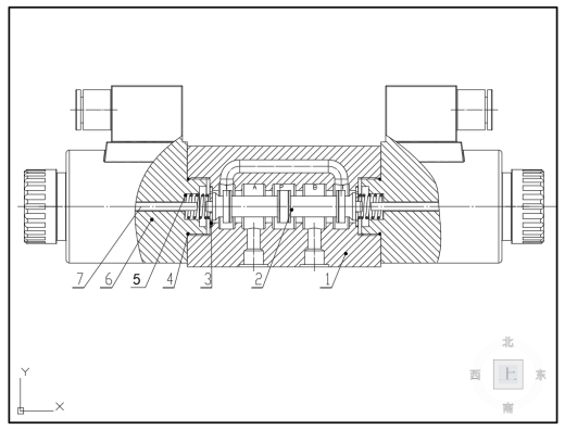 10通径三位四通电磁换向阀H型3凸肩（CAD+说明书）缩略图