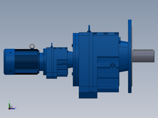 RF137R77法兰轴伸式组合型斜齿轮减速机RF137R77-Y1.1-4P-90S-M1-0°-Φ550左视缩略图