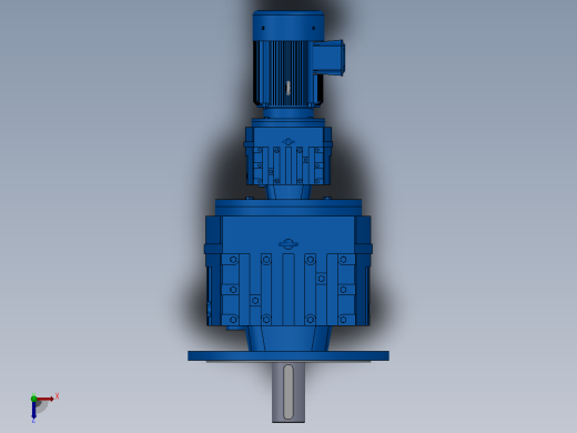 RF137R77法兰轴伸式组合型斜齿轮减速机RF137R77-Y1.1-4P-90S-M1-0°-Φ550俯视缩略图