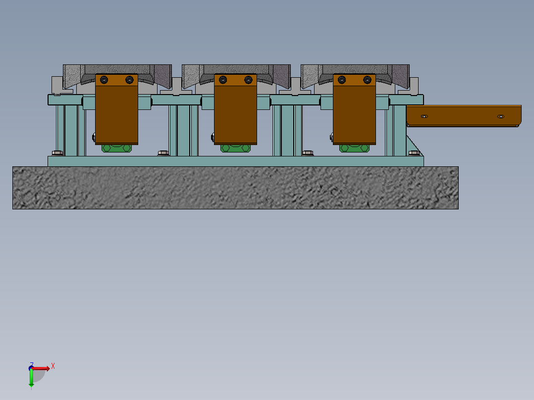 板簧压板及连接板机加专用夹具前视图