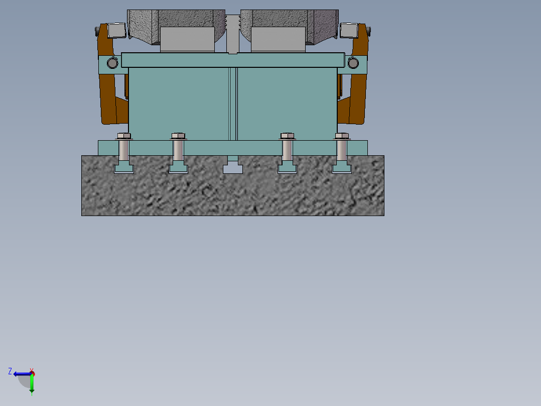 板簧压板及连接板机加专用夹具左视图