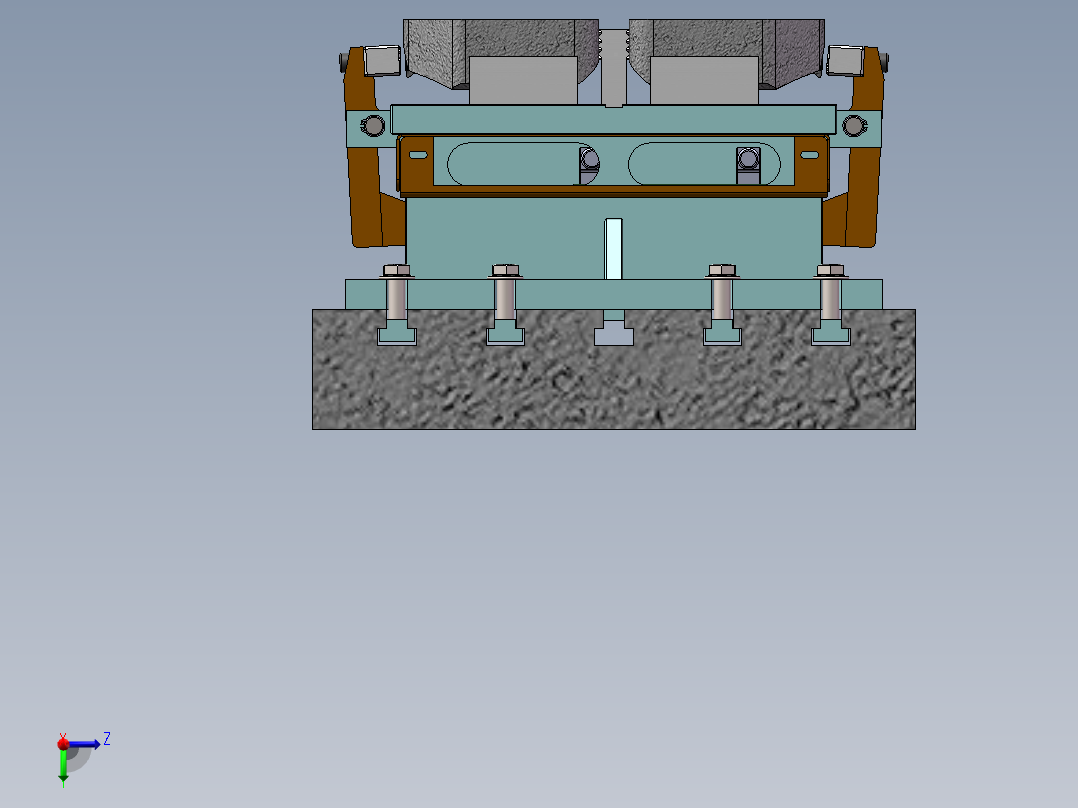 板簧压板及连接板机加专用夹具右视图