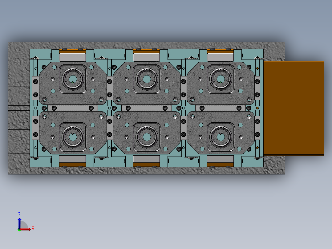 板簧压板及连接板机加专用夹具俯视图