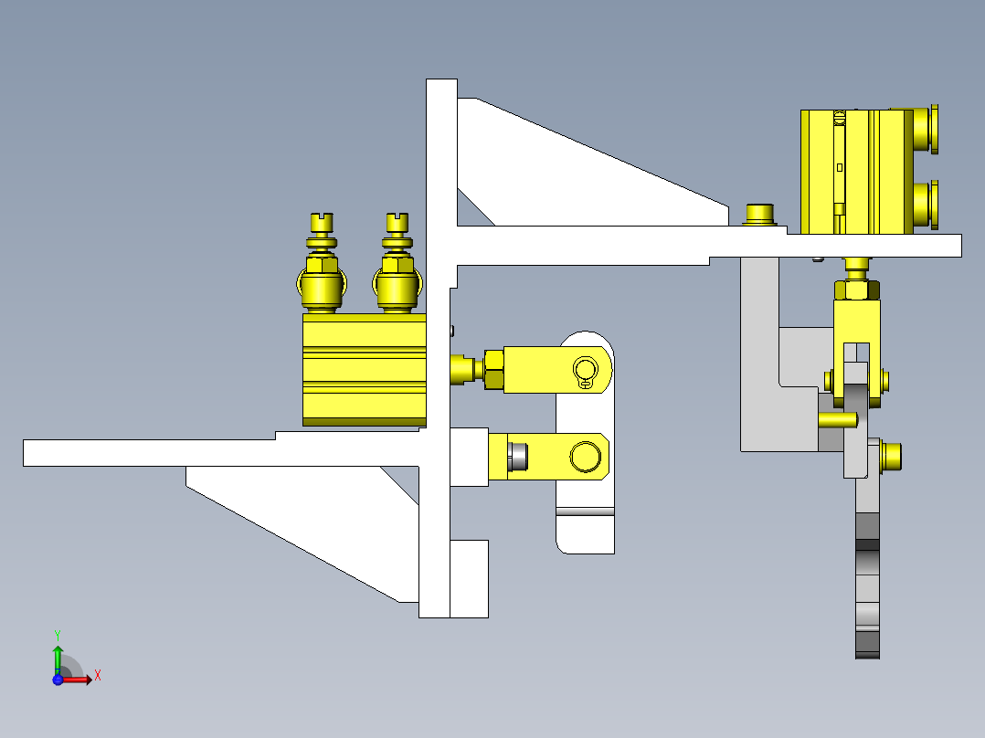工件控制机构前视图