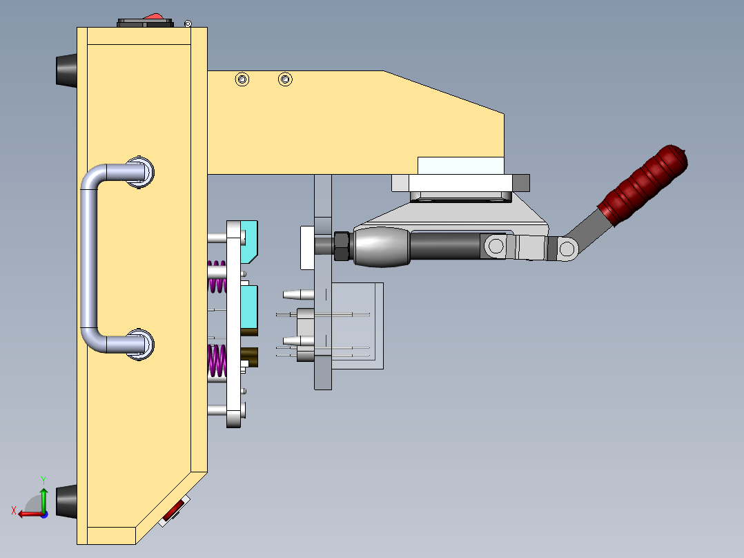 PCB电路板简易手动测试治具后视图