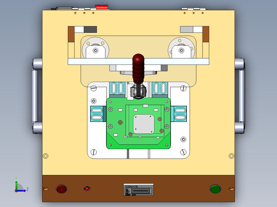 PCB电路板简易手动测试治具左视图