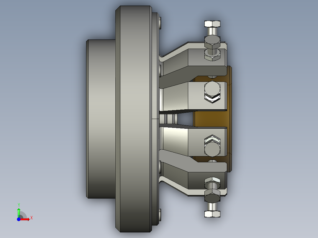 闭式弹性膜片自定心夹紧装置（cad+pro+说明书）前视图