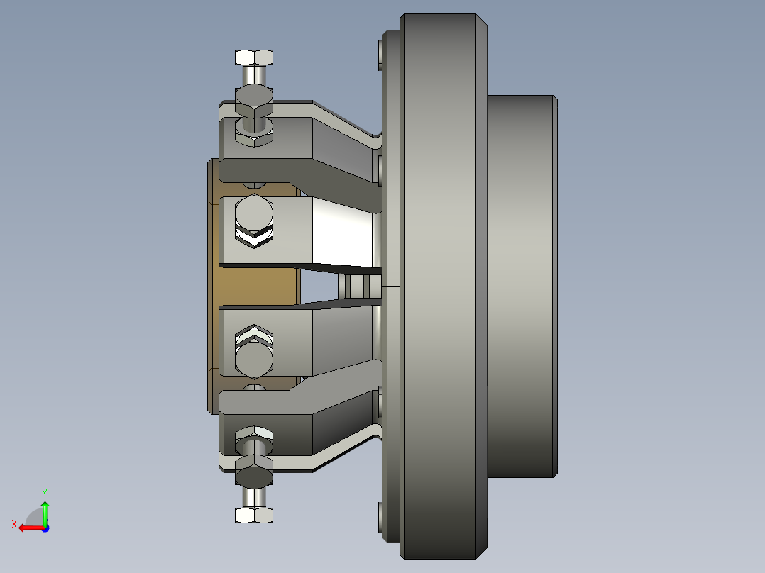 闭式弹性膜片自定心夹紧装置（cad+pro+说明书）后视图