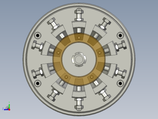 闭式弹性膜片自定心夹紧装置（cad+pro+说明书）右视缩略图