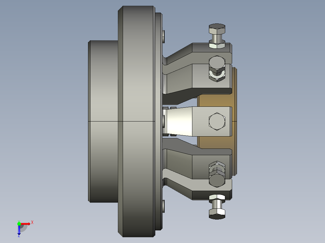 闭式弹性膜片自定心夹紧装置（cad+pro+说明书）俯视图