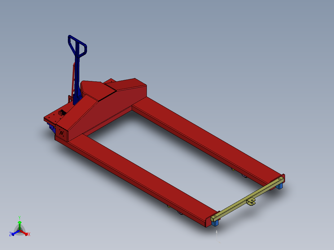 手动重载叉车（SW2016正等轴测图