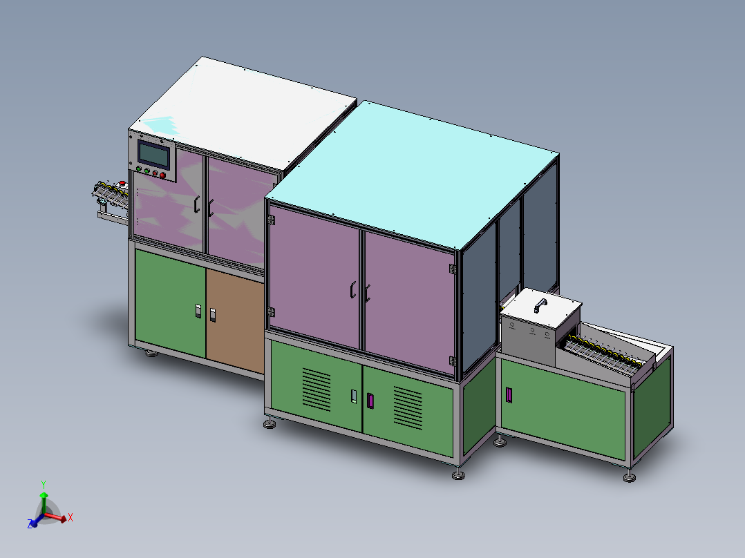 中山美的马达转子线（带工程图）G81 非标自动化设备3D图纸3D模型主视图
