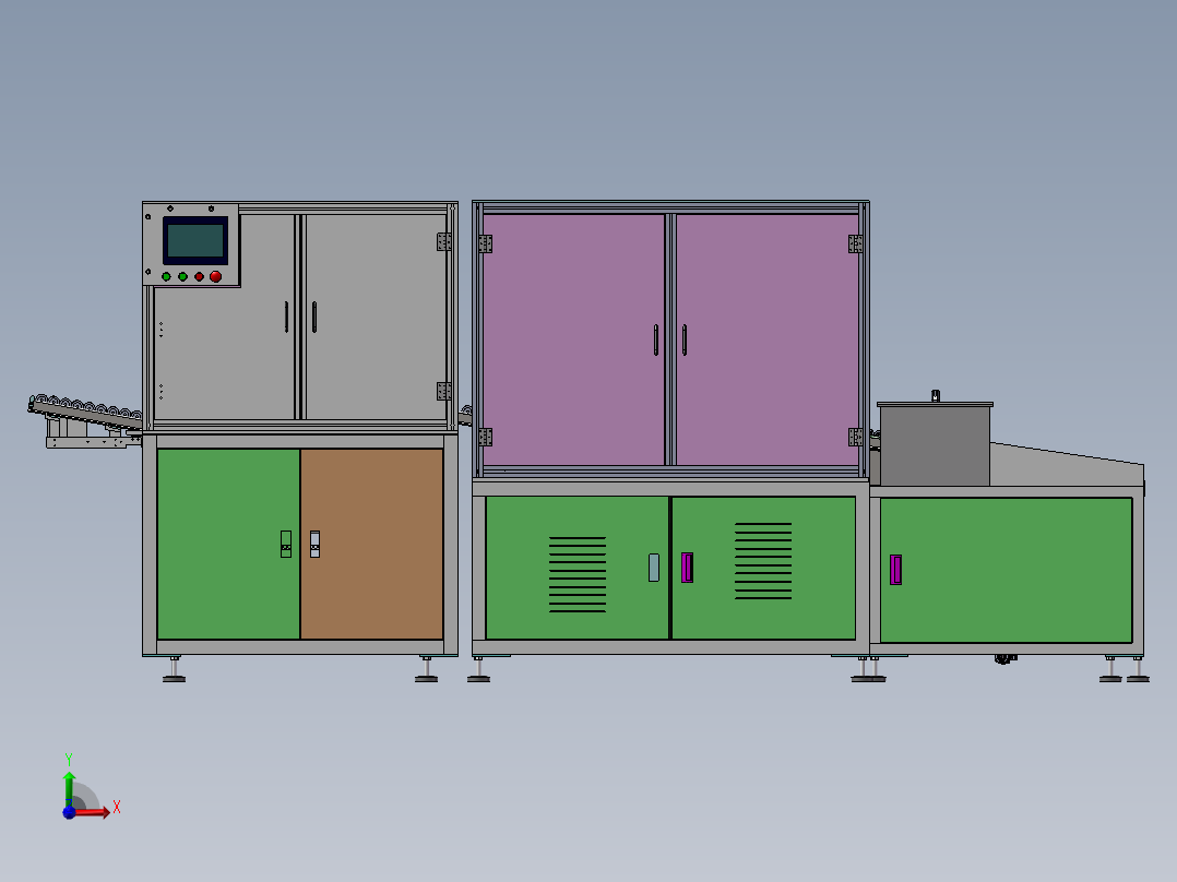 中山美的马达转子线（带工程图）G81 非标自动化设备3D图纸3D模型前视图