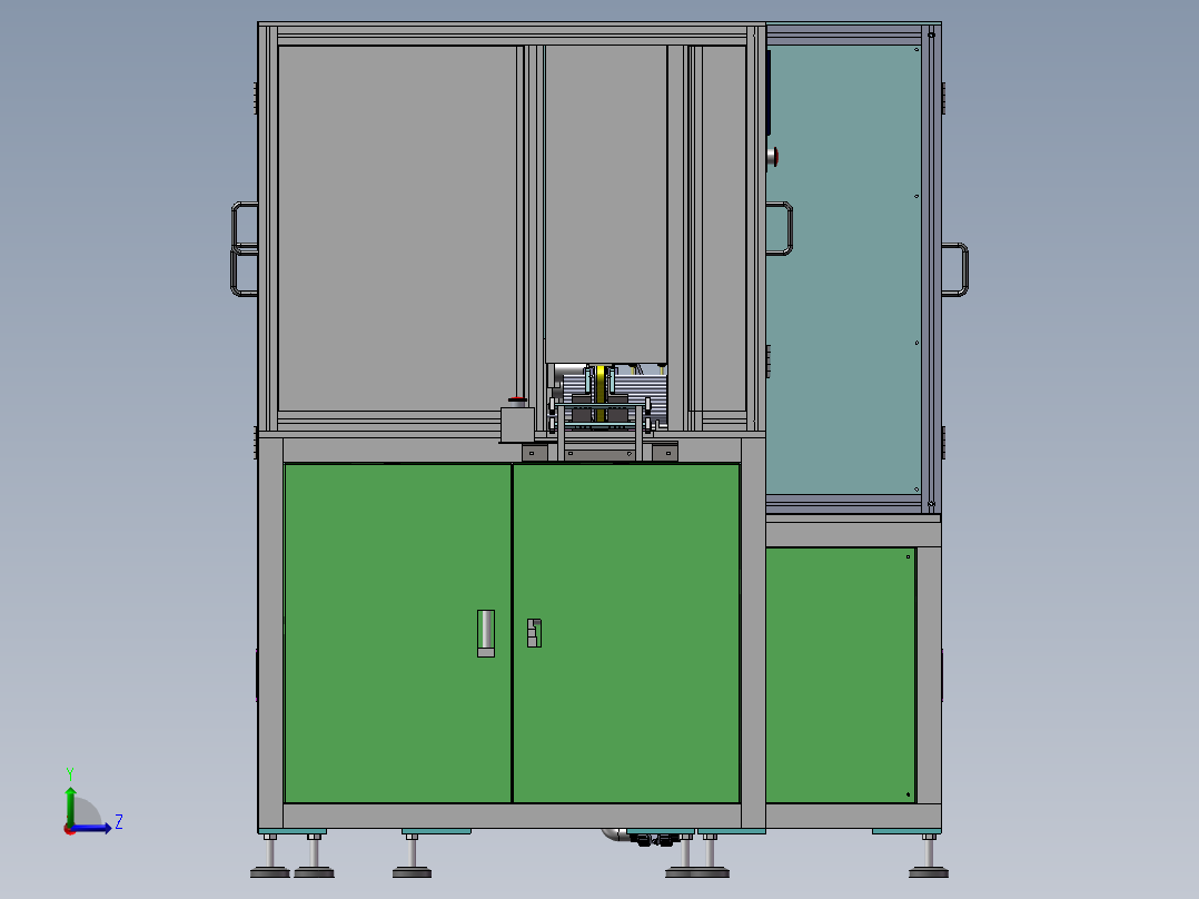 中山美的马达转子线（带工程图）G81 非标自动化设备3D图纸3D模型左视图