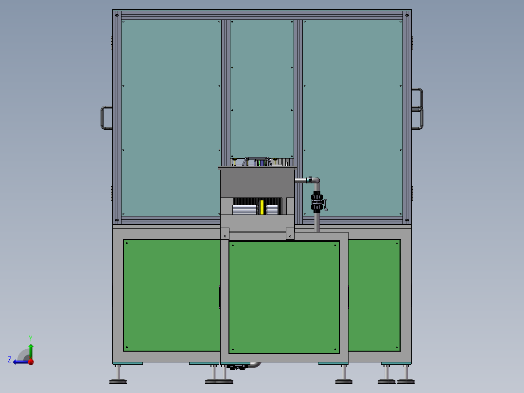 中山美的马达转子线（带工程图）G81 非标自动化设备3D图纸3D模型右视图