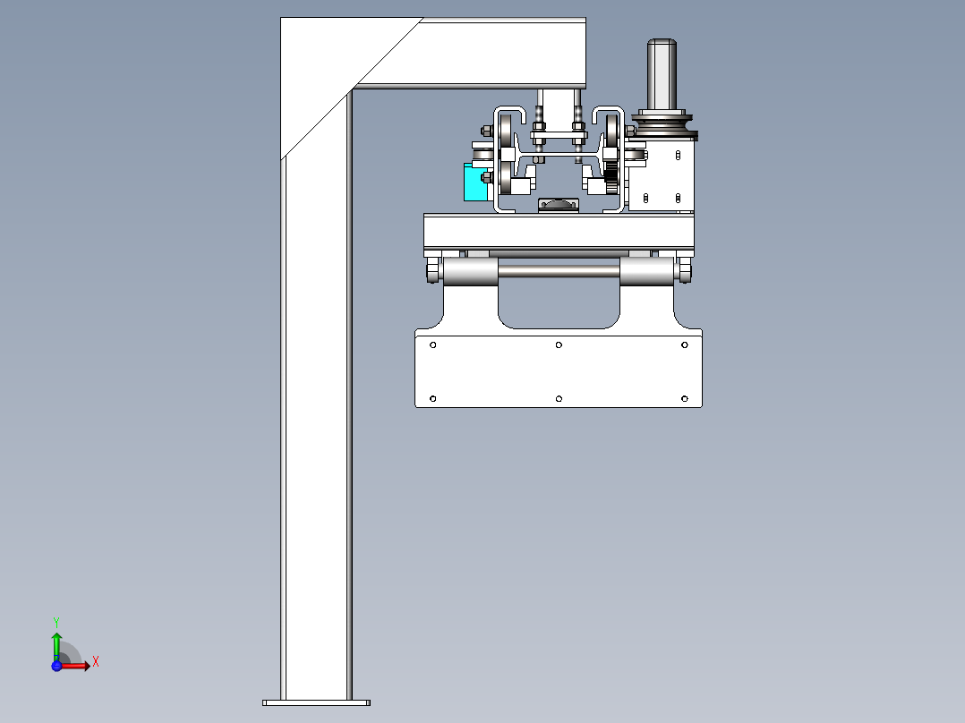 铝型材切割自动定尺设备3D模型前视图