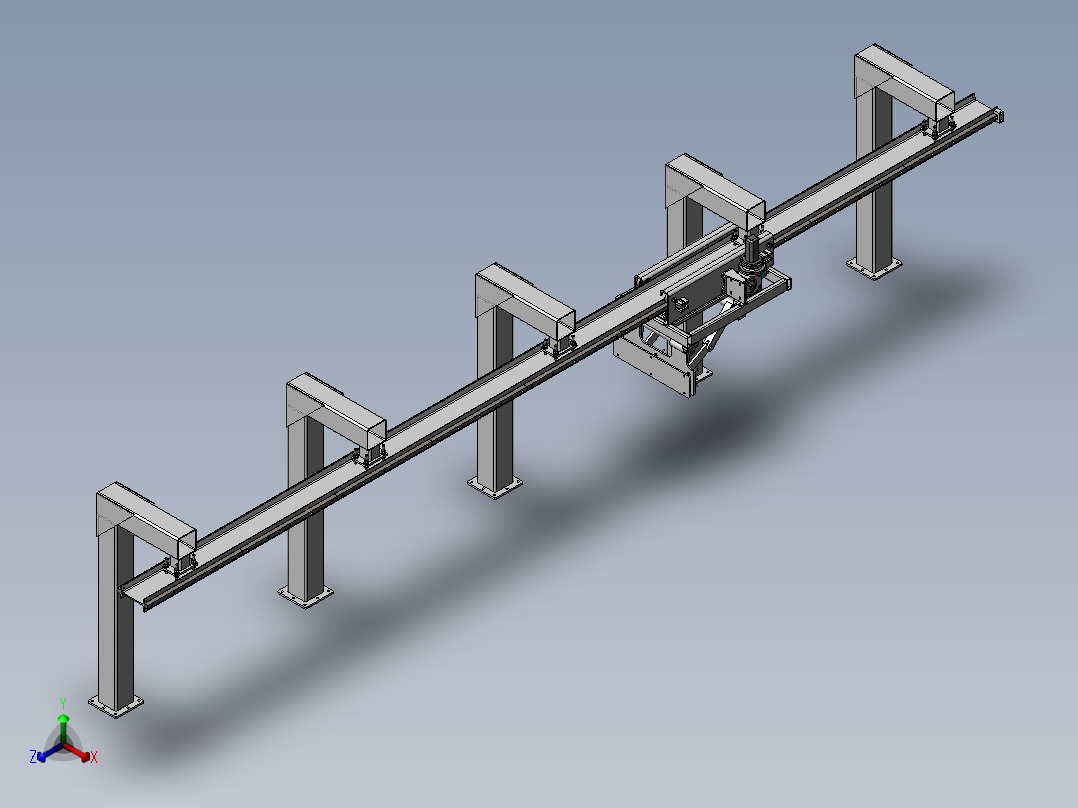 铝型材切割自动定尺设备3D模型正等轴测图