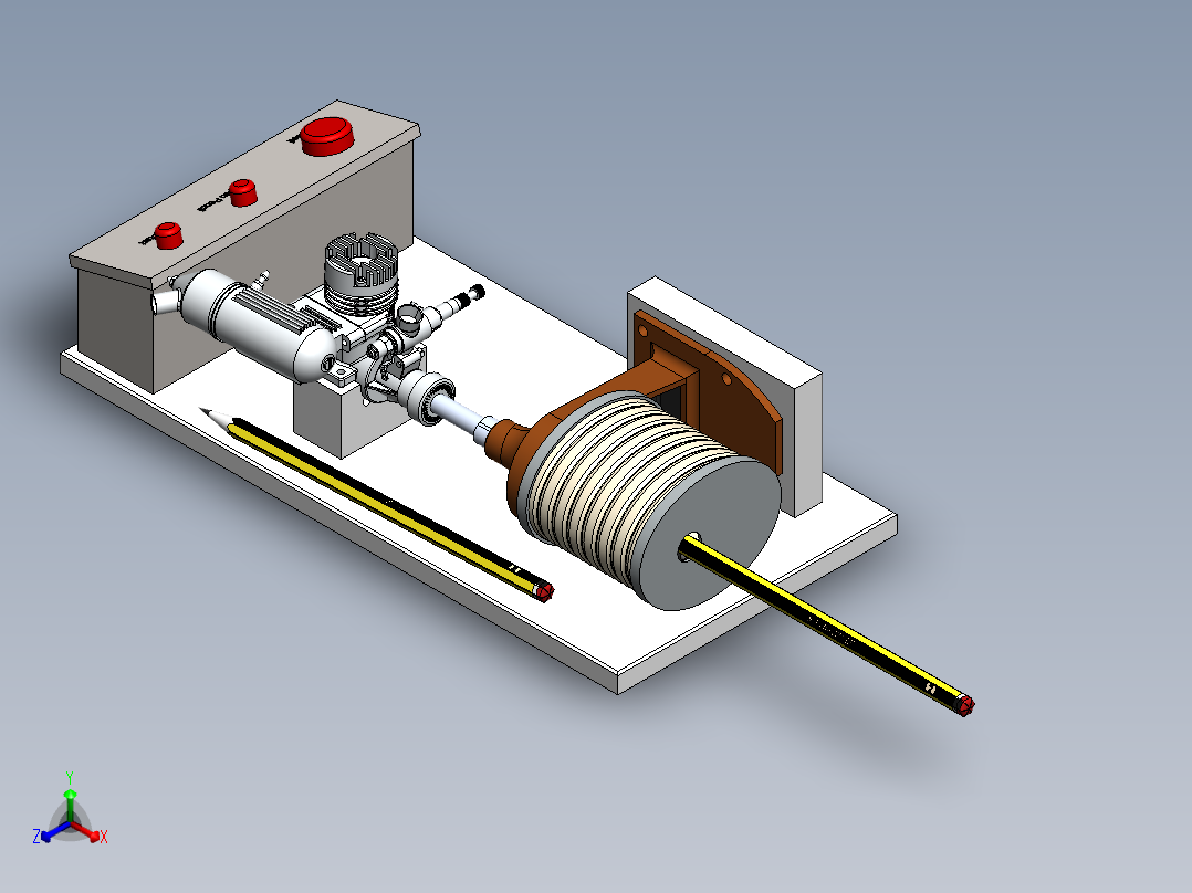 削铅笔机正等轴测图