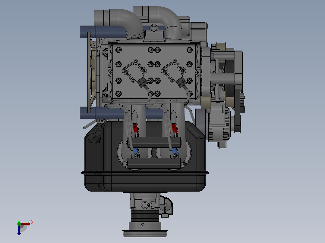 Solidworks2012画的S发动机俯视图