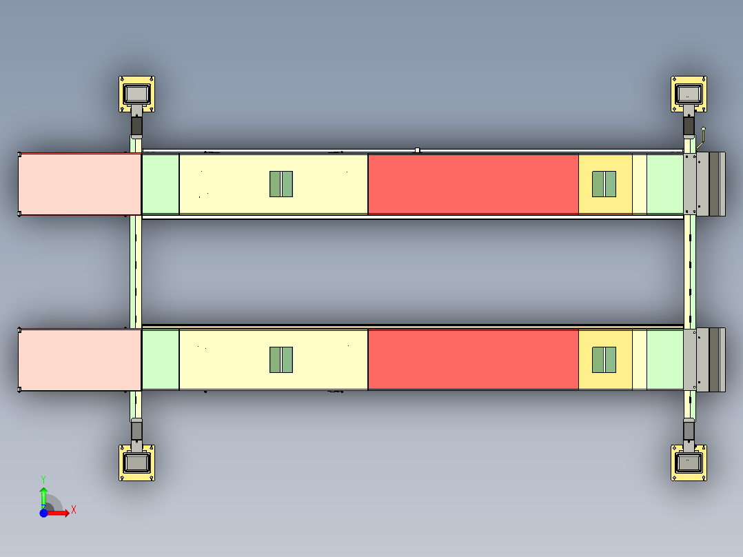 4柱式升降机前视图