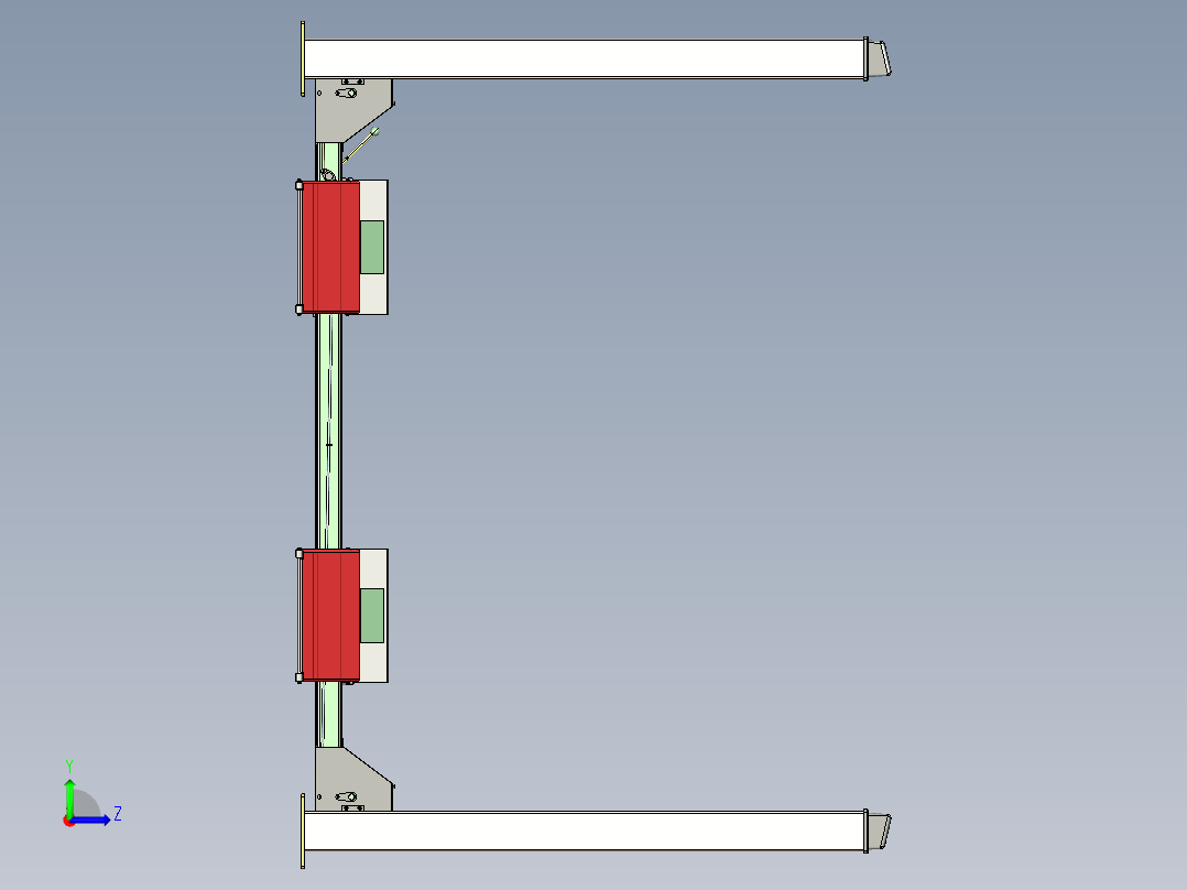 4柱式升降机左视图