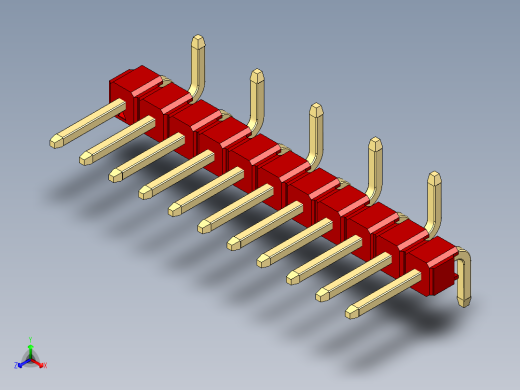 彩色公排针 100mil 2.54mm 系列-DS1022_red_11p_100mil_Type_SMT_R2_rev1.0