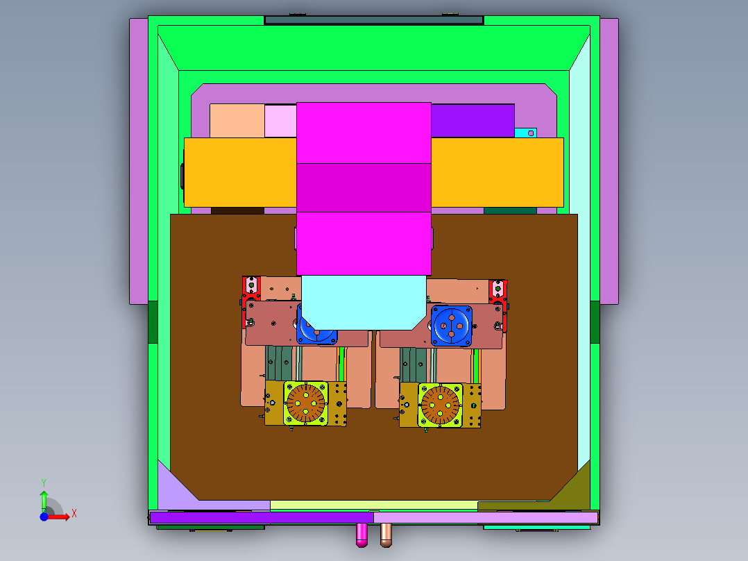 塑胶外壳打孔高光精加工精雕机前视图