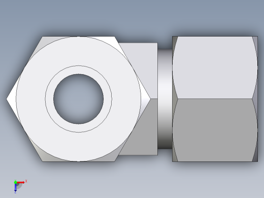 卡套式工业通用硬管接头EO_Adjustable_locknut_run_tee_LEE16SMORCF俯视缩略图