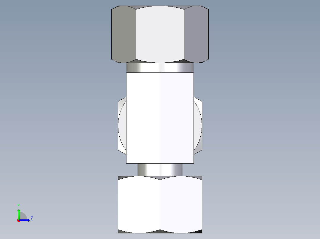 卡套式工业通用硬管接头EO_Standpipe_run_tee_EVL16S71左视图