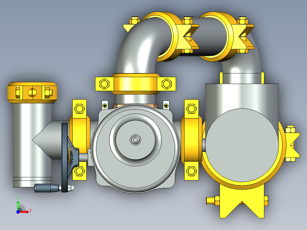电动三通球阀前视图