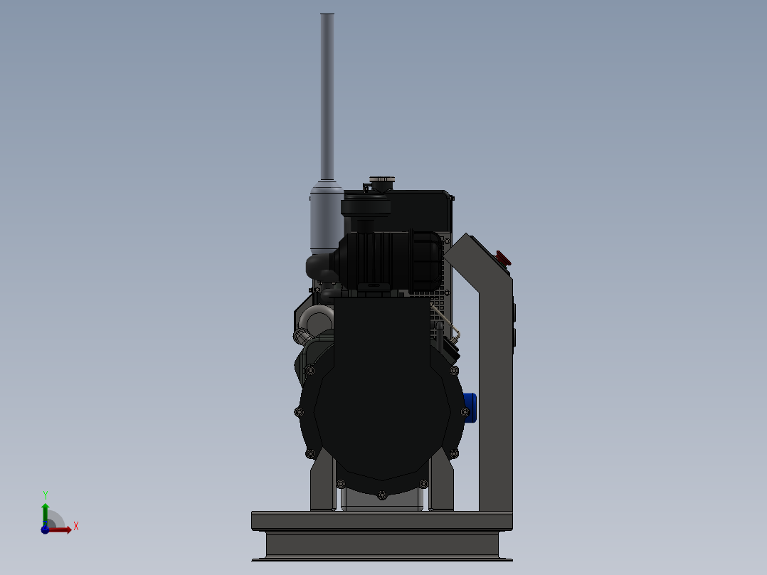 30Kw柴油发电机外形3D图纸 Solidworks设计 附STEP前视图