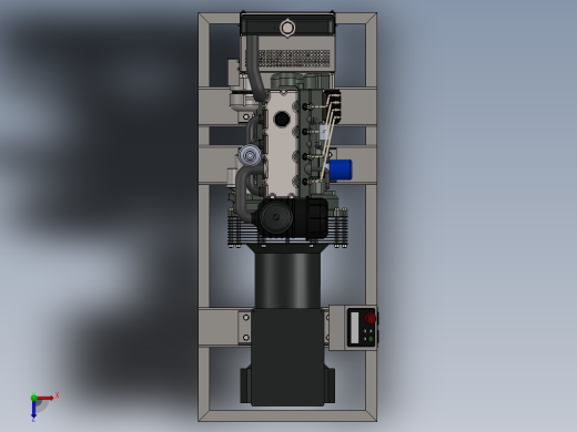30Kw柴油发电机外形3D图纸 Solidworks设计 附STEP俯视缩略图