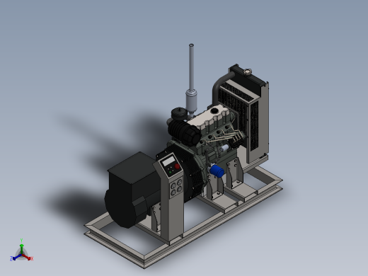30Kw柴油发电机外形3D图纸 Solidworks设计 附STEP正等轴测缩略图