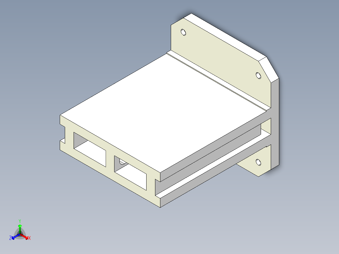 雙面基座1910-3D多系列多零件图纸模型主视图