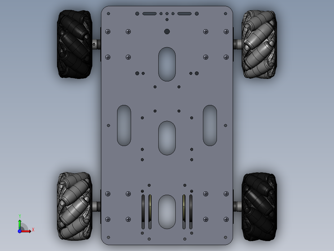 麦克纳姆轮小车前视图