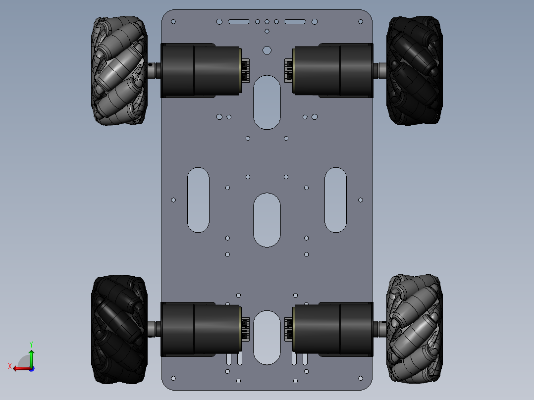 麦克纳姆轮小车后视图
