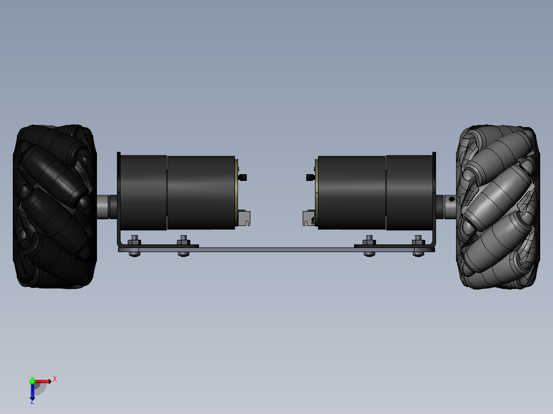 麦克纳姆轮小车俯视图