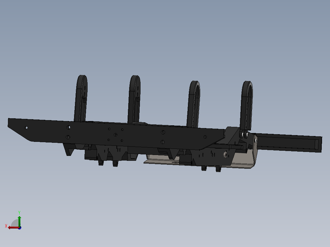 汽车底盘总成后视图