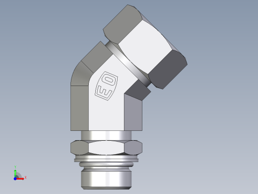 卡套式工业通用硬管接头EO_Adjustable_locknut_45_deg_elbow_VEE18LMORCF前视缩略图