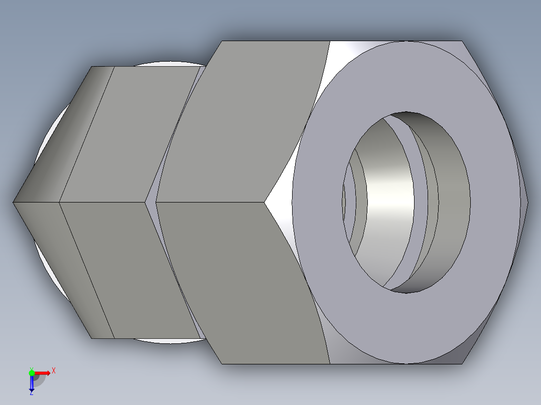 卡套式工业通用硬管接头EO_Adjustable_locknut_45_deg_elbow_VEE18LMORCF俯视图