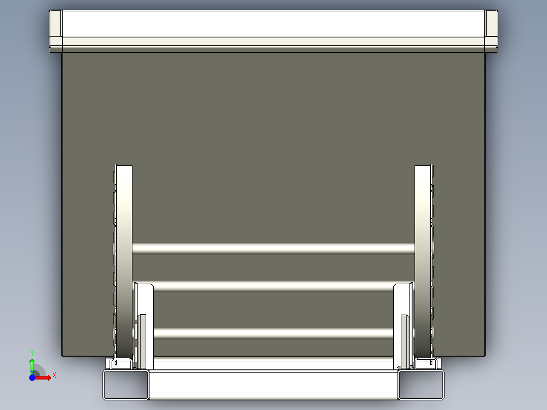 可倾斜料斗前视图