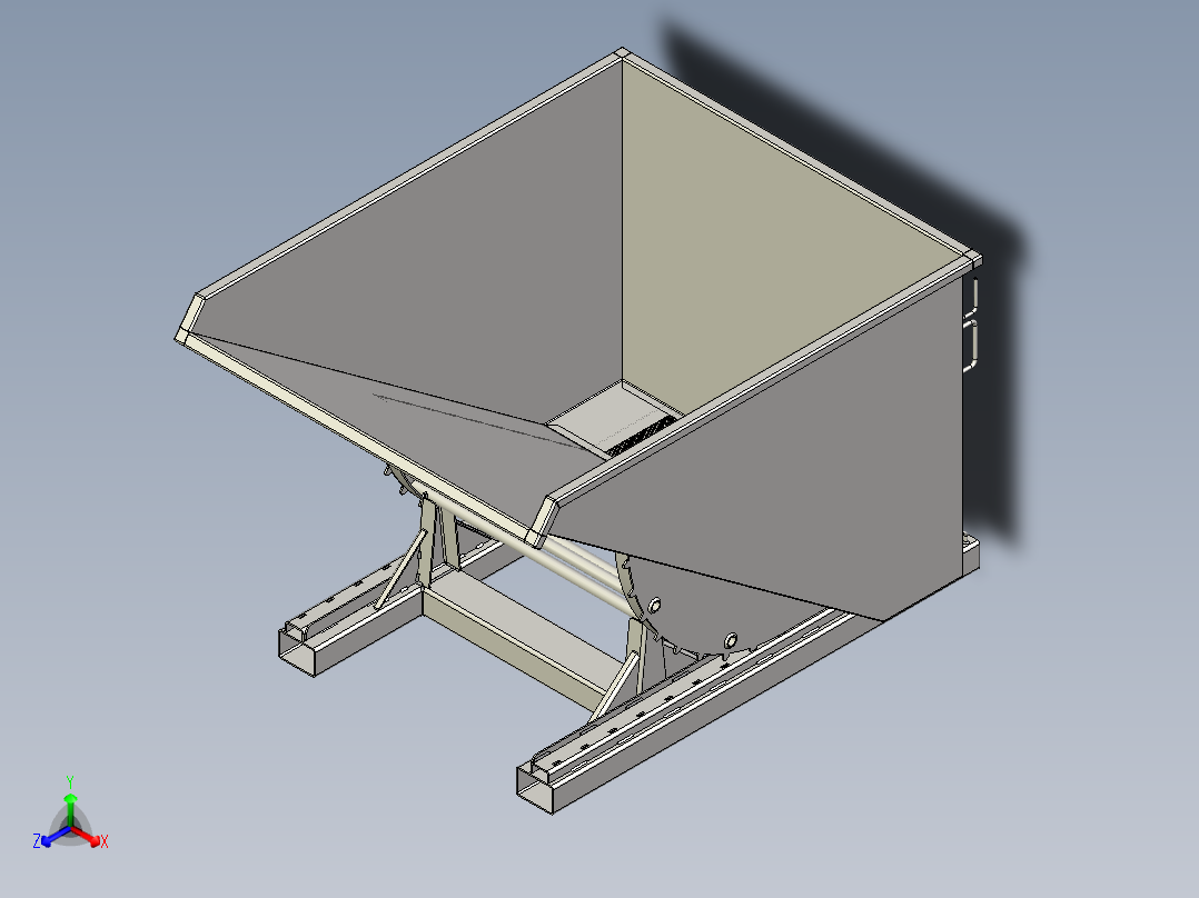 可倾斜料斗正等轴测图